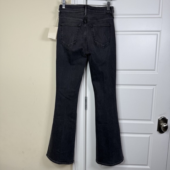 MOTHER The Weekender Jeans Women's 27 (27/31) Black Flared Stretch Denim NEW - Picture 2 of 11